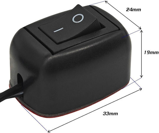 On Off Switch Black Snap Switch On Cable 12-24v