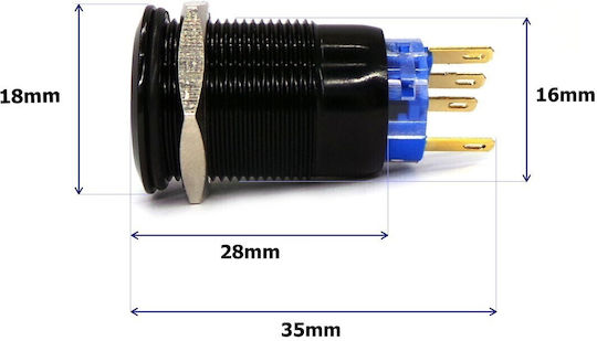 Led 18mm Черен Моментен Превключвател За Мъгла