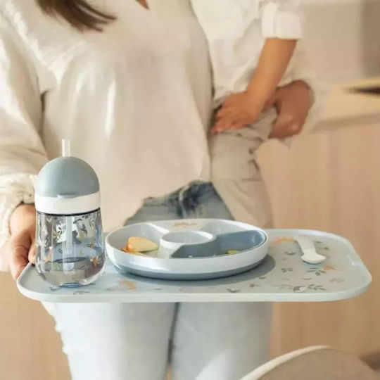 Little Dutch Feeding Set Mio Forest Friends made of Silicone Light Blue 3pcs