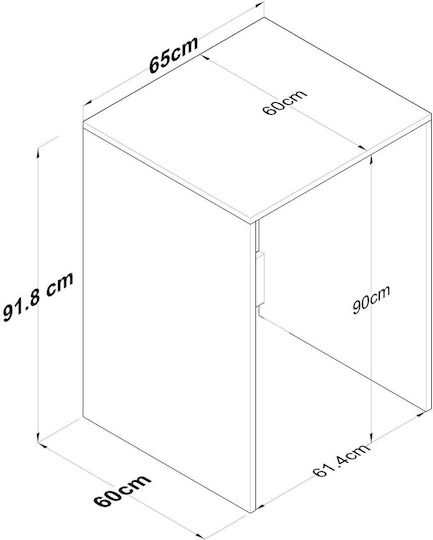 Asir Group Επιτοίχια Ραφιέρα Μπάνιου Ξύλινη 65x60x91.8cm Καφέ