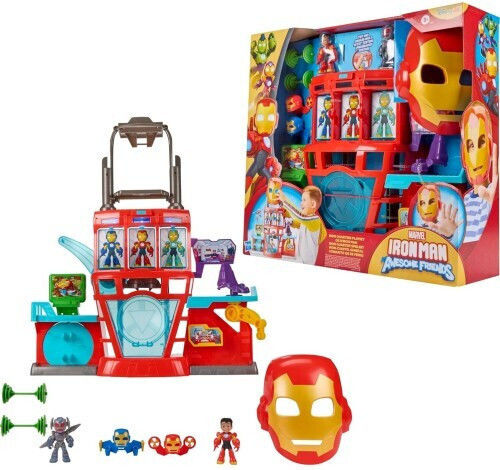 Action Figure Hasbro Marvel Iron Man And His Awesome Friends with Sounds Iron Quarters Playset for 3+ years Years 7.6cm.