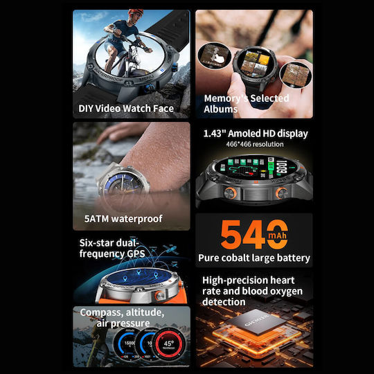 Smartwatch Microwear G100 GPS Brown