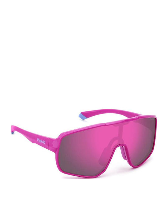 Polaroid Kids Sunglasses Mask with Polarized Pink Lenses