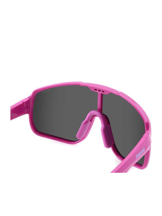 Polaroid Kids Sunglasses Mask with Polarized Pink Lenses