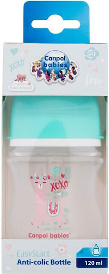 Canpol Babies Plastic Baby Bottle Anti-colic with Silicone Teat for 0+ Months Green 120ml