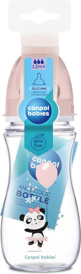 Canpol Babies Пластмасово Бебешко Шише Против Колики със Силиконов Биберон Pink 300мл