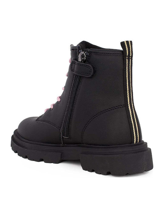 Anatomical Kids Boots with Zipper Black
