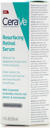 CeraVe Resurfacing Retinol Αντιγηραντικό Serum Προσώπου με Ρετινόλη & Νιασιναμίδη για Λεύκανση & Ακμή 30ml