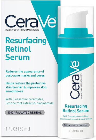 CeraVe Resurfacing Retinol Αντιγηραντικό Serum Προσώπου με Ρετινόλη & Νιασιναμίδη για Λεύκανση & Ακμή 30ml