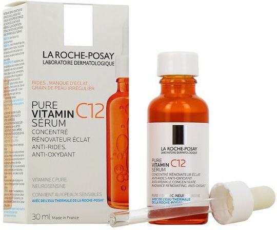 La Roche Posay Pure Vitamin C12 Anti-Aging Serum Gesicht mit Vitamin C & Salicylsäure für Entgiftung & Strahlkraft 30ml
