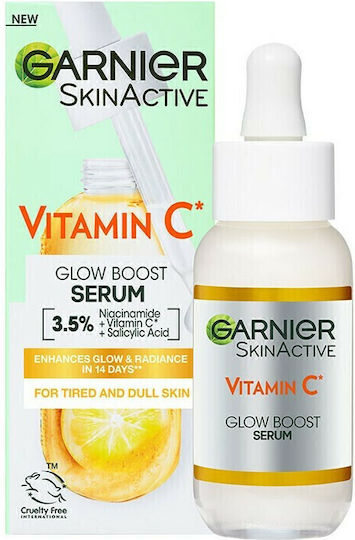 Garnier Skinactive Vitamin C Glow Booster Προσώπου με Βιταμίνη C & Νιασιναμίδη για Λάμψη & Πανάδες 30ml
