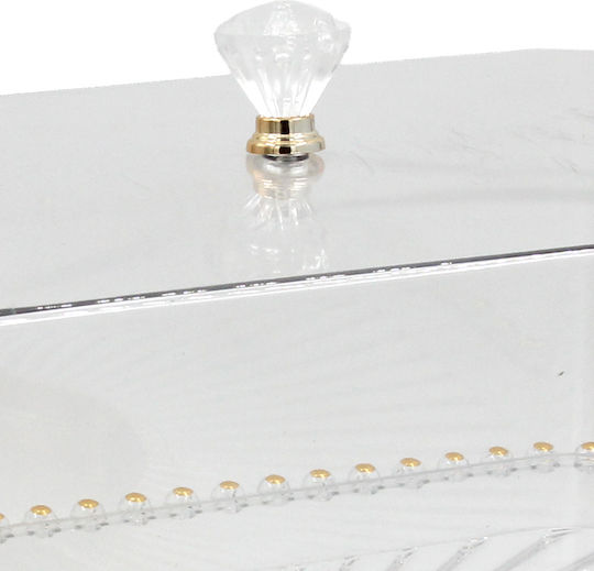 Keskor Τουρτιέρα Πλαστική με Καπάκι Χρυσή 33x21.5x19εκ.