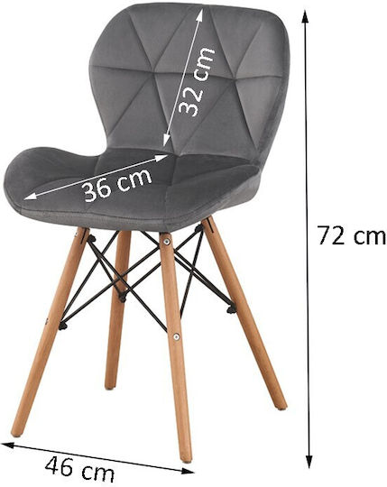 Scaune Bucătărie Catifelate Grey Velvet 1buc