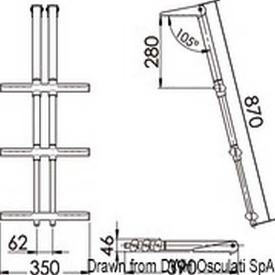 Sail Marine Bootsleiter mit 3 Stufen