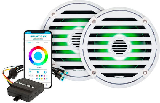 Eval Σετ Ηχεία Σκάφους Elite 6.5 RGB Αδιάβροχα 6.89" με 120W RMS Λευκό