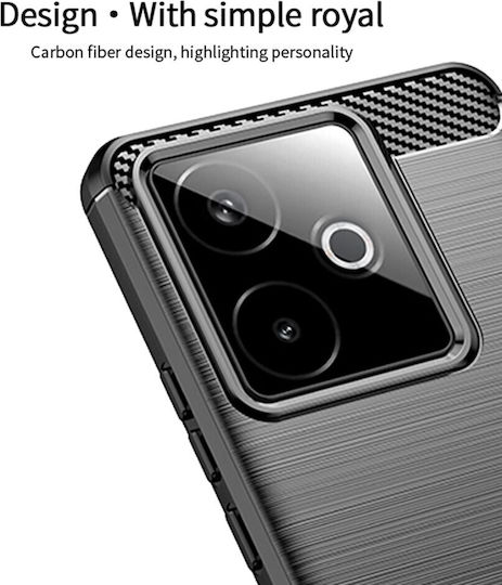 Mofi Brushed Carbon Back Cover Silicon Albastru (Realme GT 7)
