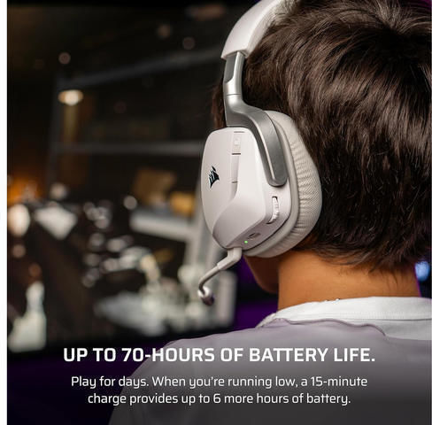 Corsair Void Wireless V2 Over Ear Gaming Headset with Bluetooth / USB Connection White for Nintendo Switch / PC / PS4 / PS5