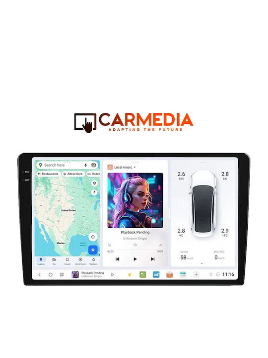 Carmedia Auto-Audiosystem für BMW X1 (Bluetooth/USB/AUX/Eingebautes Wi-Fi / GPS/Apple CarPlay/Android Auto/Notenblätter) mit Touchscreen 10,36"