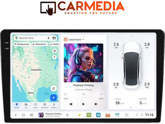 Carmedia Bluetooth USB AUX mit 10,36" Touchscreen