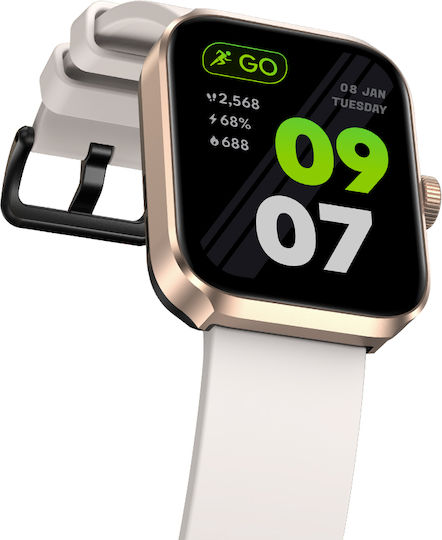 Zeblaze Beyond 3 Plus Aluminium 37mm Smartwatch με Παλμογράφο (Χρυσό - M/L)