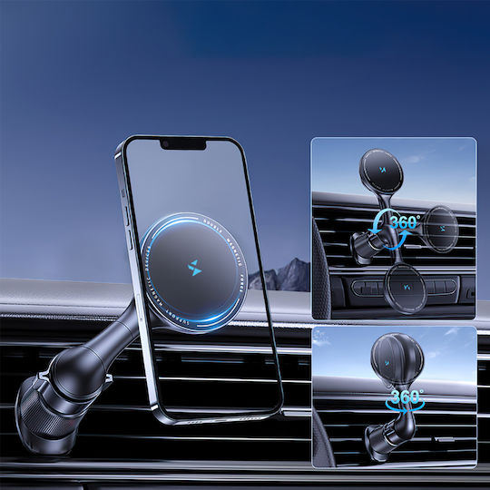 Wozinsky Car Mobile Mount with Magnet and Wireless Charging MagSafe Black