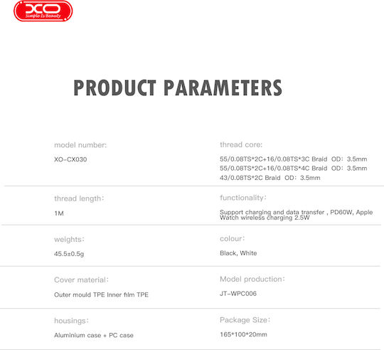 XO CX030 Încărcător pentru Apple Watch Albs