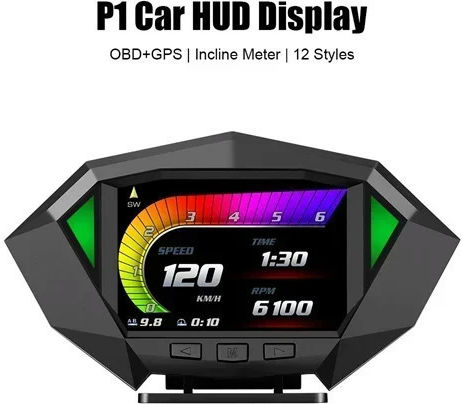 P1 3.5 Inch Car OBD2 GPS HUD Head Up System Smart Display Digital Speedometer Gauge