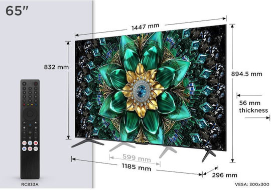 TCL Smart Τηλεόραση 65" 4K UHD Mini LED 65Q6C HDR (2025)