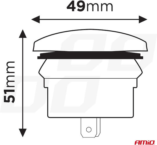Amio Car Charger USB Ports Waterproof Boat Shape 2x USB 12v 24v Amio-04228
