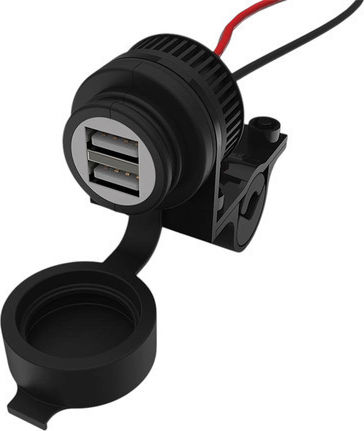 Oxford El102 Waterproof Motorcycle Charger with Ports: 2xUSB & 1xLighter
