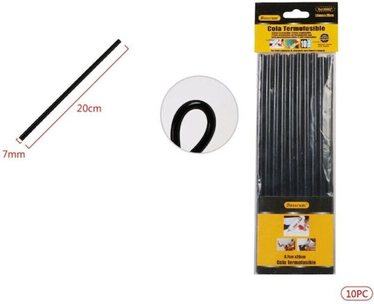 Σετ Ράβδοι Σιλικόνης 7mm 20cm Herran 990437 Μαύροι 10τμχ