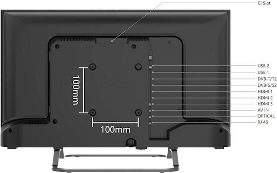 Smart Tech Smart Τηλεόραση 24" HD Ready LED 24HG01VC (2025)