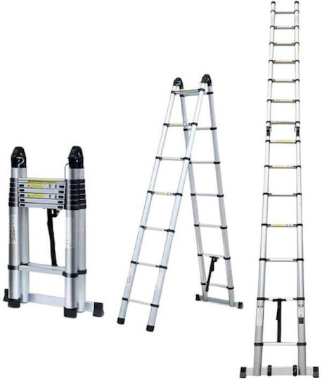 Telescopic Ladder Aluminum of Steps with Maximum Height 5m