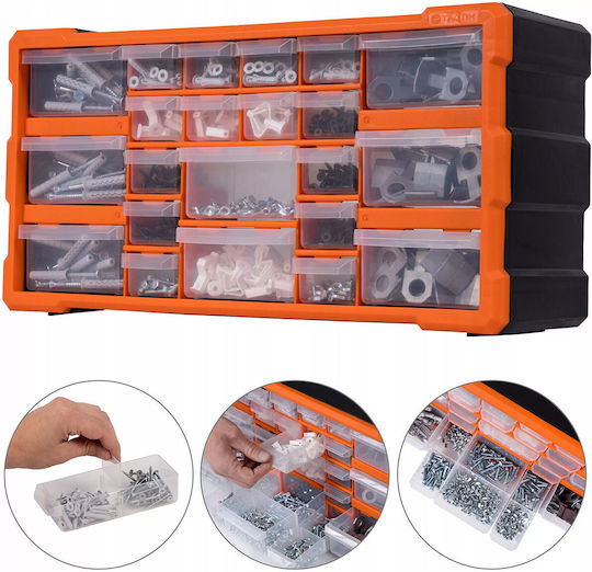Tactix Συρταριέρα Εργαλείων Plastic 22 Compartments W50xD16xH25cm