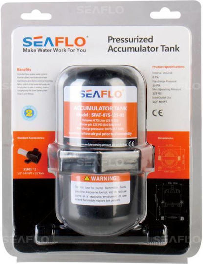 Pressure Pump Pressure Accumulator Tank 1l Seaflo