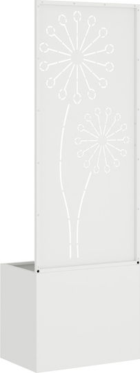 vidaXL Ghiveci Metal Alb 50x140x140cm.