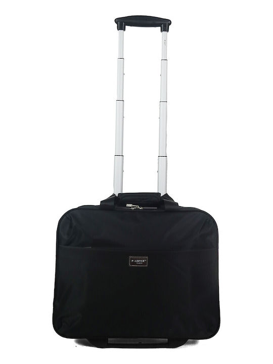 Airtex Paris Βαλίτσα Ταξιδίου Καμπίνας Μαύρος με 4 Ρόδες Ύψους 45εκ.