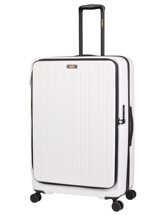 CAT Großer Hart-Reisekoffer Weiß mit 4 Rädern Höhe 81cm
