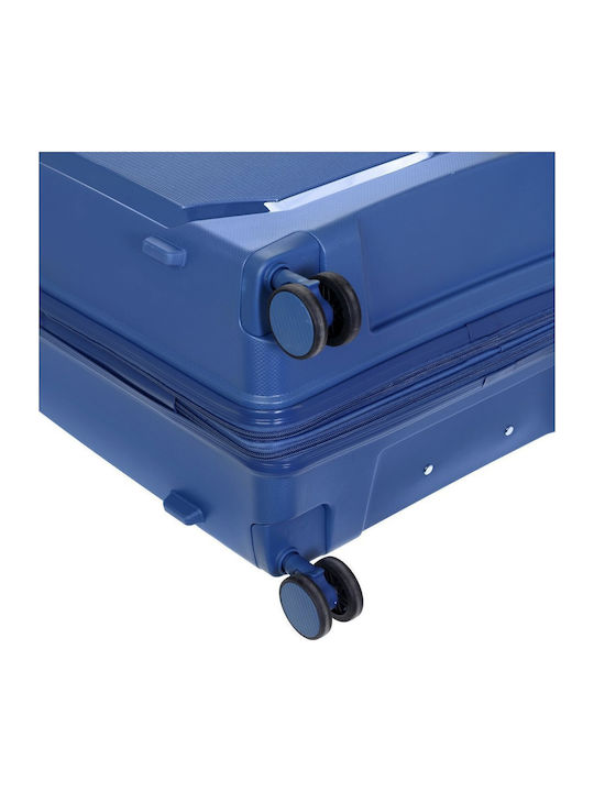 Stelxis Μεσαία Βαλίτσα Ταξιδίου Blue με 4 Ρόδες