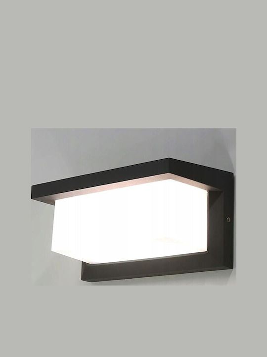 Lvt Επιτοίχια Εξωτερική Πλαφονιέρα LED IP54 12W με Φυσικό Λευκό Φως