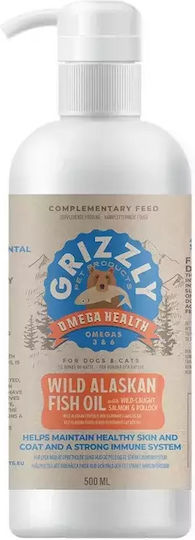 Grizzly Wild Salmon Oil from Alaska Salmon Oil for Dogs 500ml for General Health
