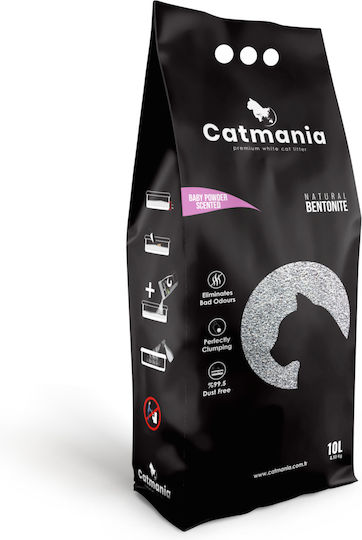Catmania Less Track Άμμος Γάτας Μπετονίτης με Άρωμα Baby Powder 8.5kg / 10lt