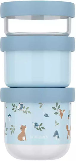 Little Dutch Mio Forest Friends Plastic Kids' Lunch Set Light Blue
