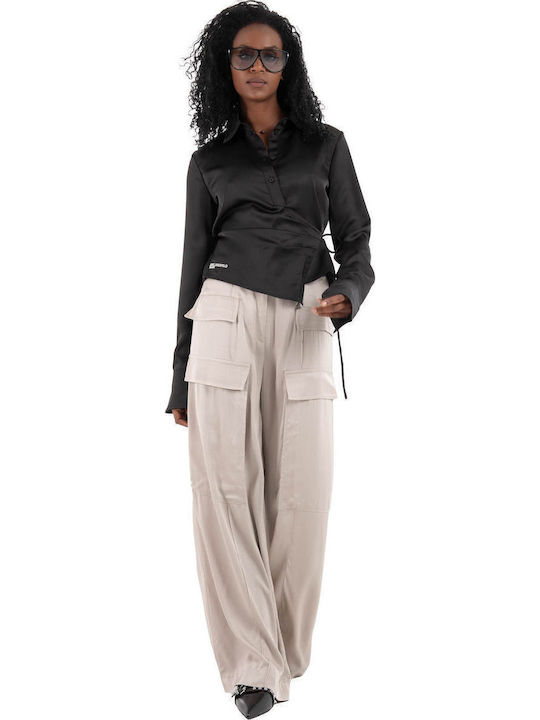 Pants Γυναικείο Υφασμάτινο Παντελόνι Black, Grey