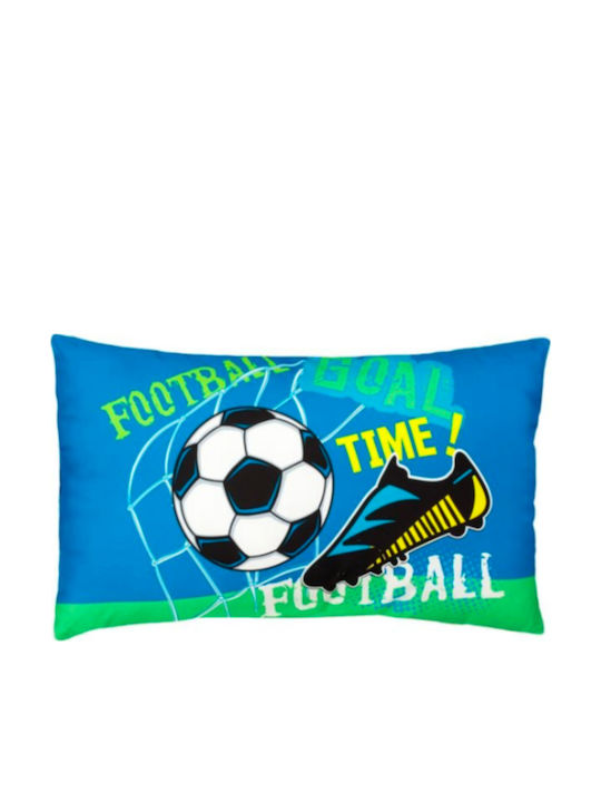 Μαξιλάρι Διακοσμητικό Παιδικό Μπλε Football 50x30cm