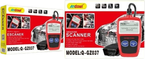 Andowl Qgz037 Διαγνωστικό Αυτοκινήτου Ψηφιακό OBD 2 με Καλώδιο