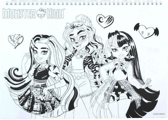 Блок за рисуване 23x33 см 40 листа самозалепващи Monster High #350-01416