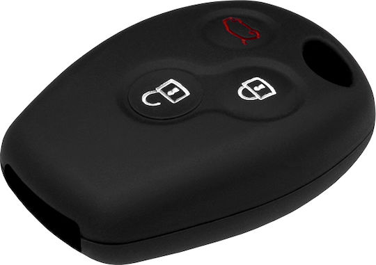 Silicone Car Key Cover Case with 3 Buttons for Smart Black