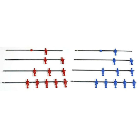 Nir Italia Barren Barren Barra για Ποδοσφαιράκι Set 16mm Blau/Rot Unterstützungsfuß 1Stück
