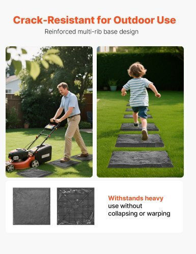 Vevor Decorative Stepping Stones 8 Pieces 15.5 X 15.5 In Lawn Walkway Pavers Gray